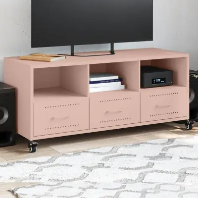 The Living Store TV omarica roza 100,5x39x43,5 cm hladno valjano jeklo - TV Omarica
