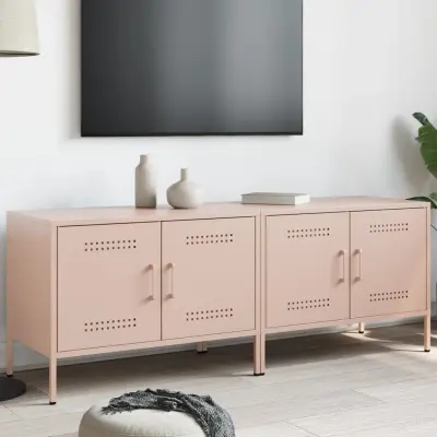 The Living Store TV omarica 2 kosa roza 68x39x50,5 cm jeklo - TV Omarica