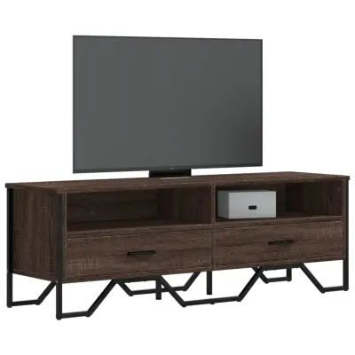 The Living Store TV omarica rjavi hrast 122x34x41 cm inženirski les - TV Omarica
