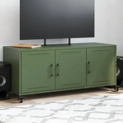 The Living Store TV omarica zelena 100,5x39x43,5 cm hladno valjano jeklo - TV Omarica