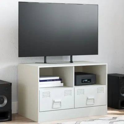 The Living Store TV omarica bela 67x39x44 cm jeklo - TV Omarica