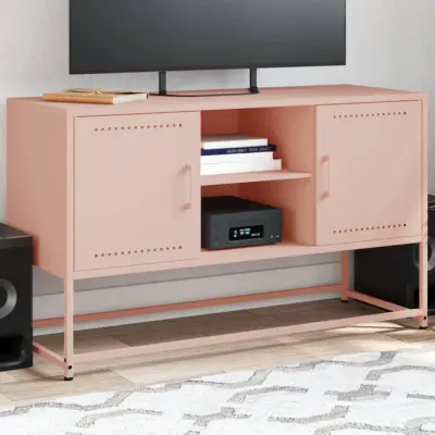 The Living Store TV omarica roza 100,5x39x60,5 cm jeklo - TV Omarica