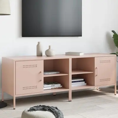 The Living Store TV omarica 2 kosa roza 68x39x50,5 cm jeklo - TV Omarica