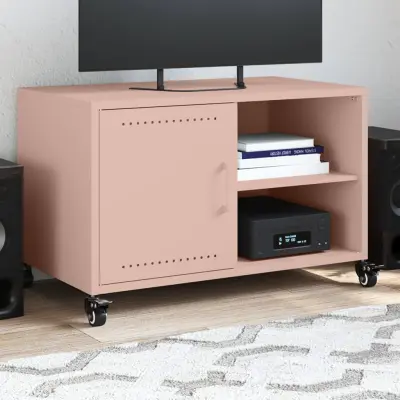 The Living Store TV omarica roza 68x39x43,5 cm hladno valjano jeklo - TV Omarica