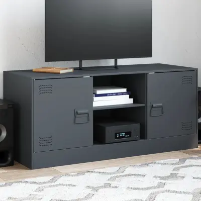 The Living Store TV omarica antracitna 99x39x44 cm jeklo - TV Omarica
