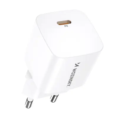 100-240 V PD USB-C 20 W stenski polnilec, bel