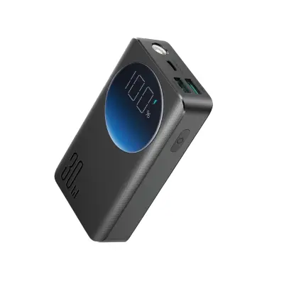 2v1 Powerbank 10000mAh 30W LED USB svetilka USB-C črna