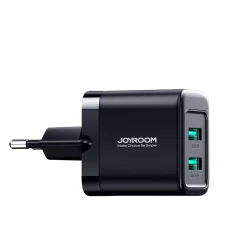 2x USB-A 12W 2,4A omrežni polnilec, črn