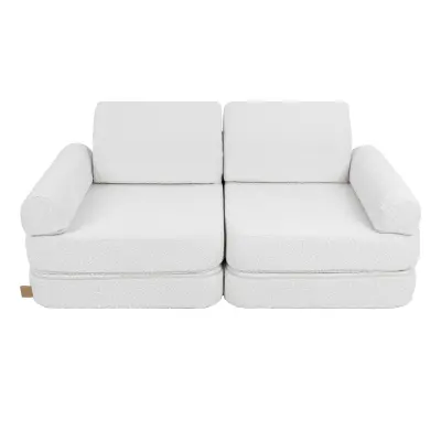 MeowBaby Pocket Sofa Plus, 120x25x60cm, Boucle, Bela