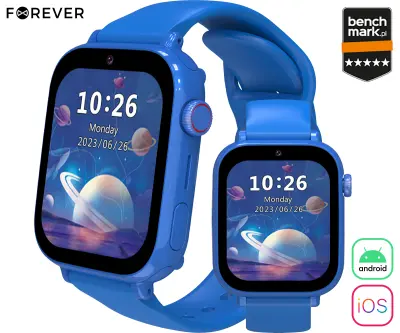 FOREVER Look Me! 3 KW-520 modra (Electric Blue) otroška pametna ura