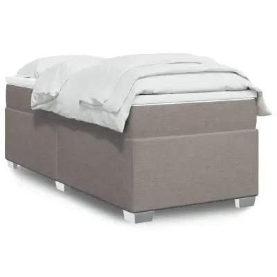 The Living Store Box spring postelja z vzmetnico taupe 90x200 cm blago - Box Spring Postelja