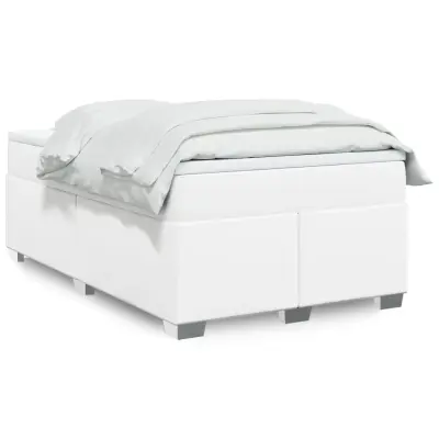 The Living Store Box spring postelja z vzmetnico bel 120x200 cm umetno usnje - Box Spring Postelja