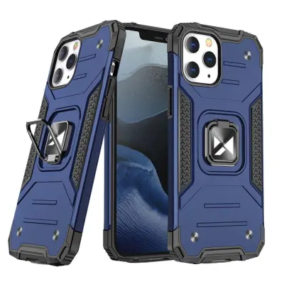 Armored etui ovitek + magnetno držalo iPhone 13 Pro Max Ring Armor blue