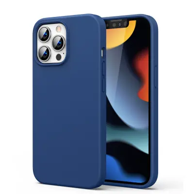 Gumijast upogljiv silikonski ovitek za iPhone 13 Pro Max moder