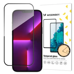 Celozaslonsko kaljeno steklo z okvirjem za iPhone 15 Plus, črno