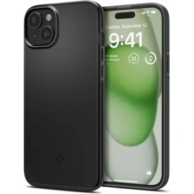 Zaščitna torbica za iPhone 15 Plus Thin Fit, črna