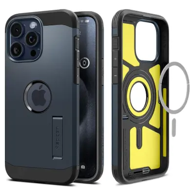 Ovitek Tough Armor MagSafe za iPhone 15 Pro, črna kovina