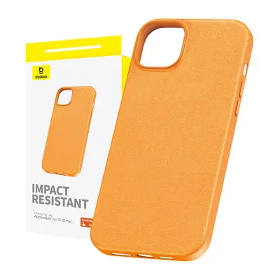 Ohišje za telefon iPhone 15 Pro Baseus Fauxther Series (oranžno)