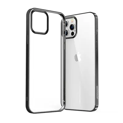 NBS ultra tanek prozoren ovitek s kovinskim okvirjem za iPhone Pro Max 12 črn