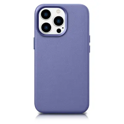 Ovitek iz naravnega usnja za iPhone 14 Pro Max MagSafe Case Leather svetlo vijoličen