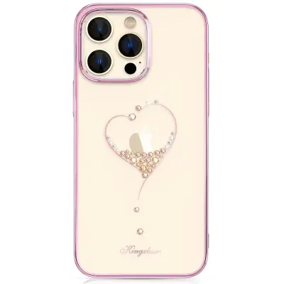 Ovitek za iPhone 14 Pro Max okrašen z rožnatimi kristali Wish Series