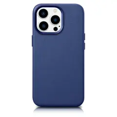 Ovitek iz naravnega usnja za iPhone 14 Pro Max MagSafe Case Leather, svetlo moder