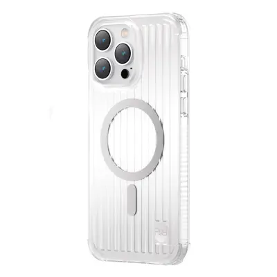 Magnetni ovitek za iPhone 14 Plus MagSafe PQY Go Out Series srebrn