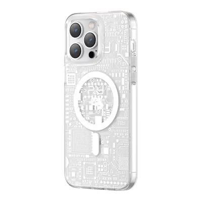 Magnetni ovitek za iPhone 14 Plus MagSafe PQY Geek Series srebrn