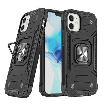 Armoured etui za iPhone 14 Plus, magnetno držalo Ring Armor, črn