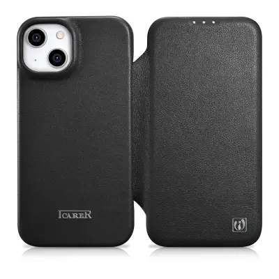 Usnjena torbica za iPhone 14 Plus z magnetnim zavihkom MagSafe CE Premium Leather črna