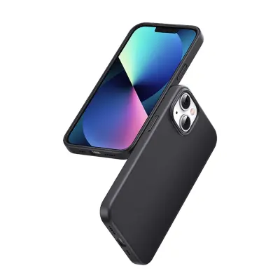 Fleksibilen silikonski ovitek za telefon iPhone 14 Plus Protective Case črn