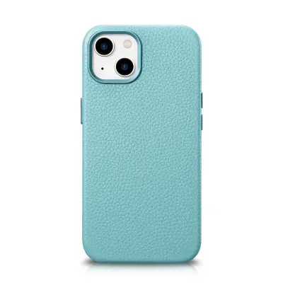 Magnetni usnjeni ovitek za iPhone 14 Plus z usnjeno torbico MagSafe Litchi Premium Leather Case zelena