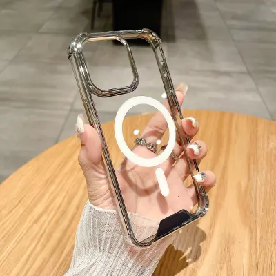 Galvaniziran magnetni ovitek za iPhone serije 14 Silver  iPhone 14 Pro