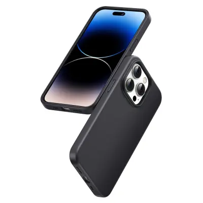 Fleksibilen silikonski ovitek za telefon iPhone 14 Pro Protective Case črn