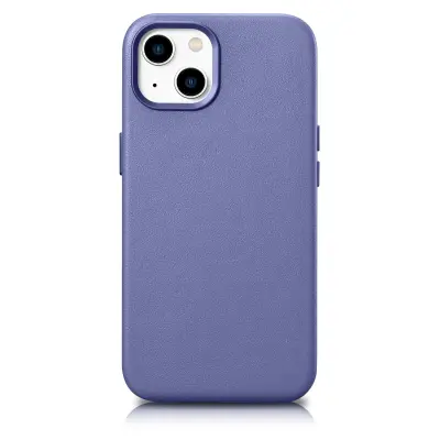 Etui iz naravnega usnja za iPhone 14 MagSafe Case Leather, ovitek svetlo vijoličen