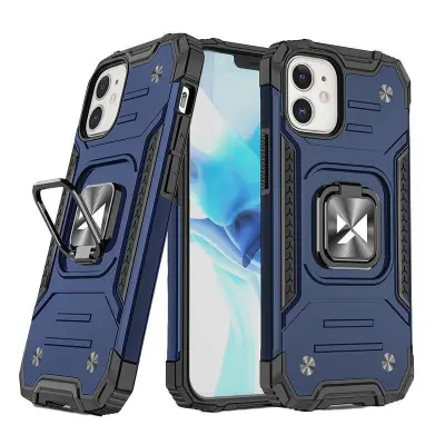 Armored ovitek za iPhone 14, magnetno držalo Ring Armor, moder