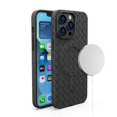 Pleten ovitek za iPhone 15 Pro z MagSafe Woven Case, črn