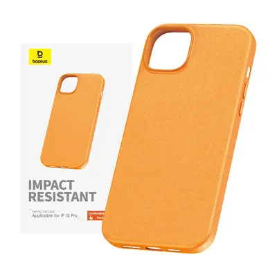 Ohišje za telefon iPhone 15 ProMax Baseus Fauxther Series (oranžno)