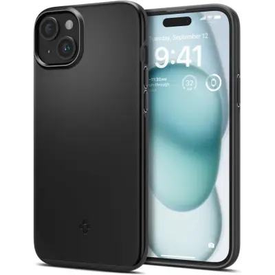 Zaščitna torbica za iPhone 15 Thin Fit, črna