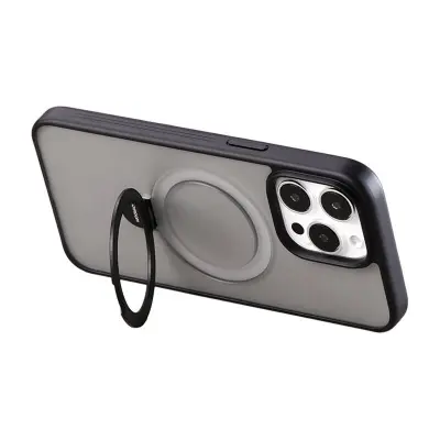Joyroom JR-BP004 Magnetni zaščitni ovitek z držalom za iPhone 15 (črn)
