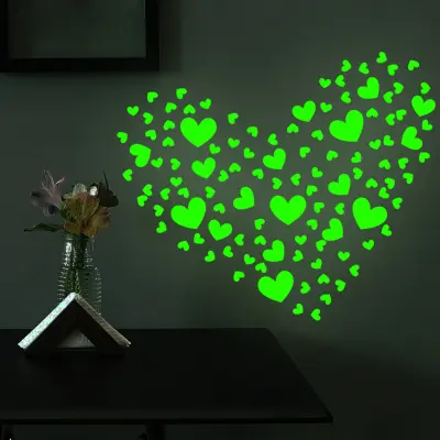 Nalepke Glow in the Dark Hearts 2-listna