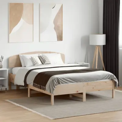 The Living Store Posteljni okvir brez vzmetnice 120x190 cm trdna borovina - Posteljni Okvir
