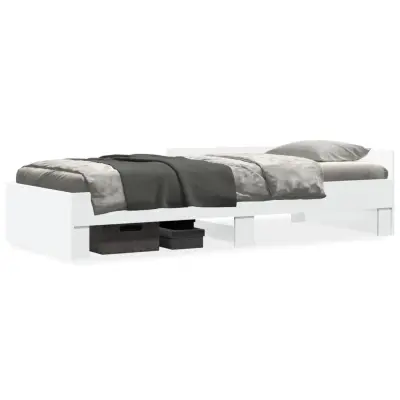 The Living Store Posteljni okvir bel 90x190 cm inženirski les - Posteljni Okvir