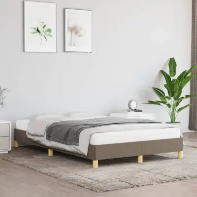 The Living Store Posteljni okvir taupe 120x190 cm tkanina - Posteljni Okvir