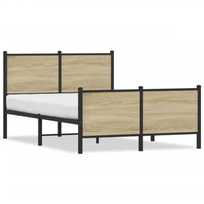 The Living Store Kovinski posteljni okvir z vzglavjem in vznožjem 120x190 cm - Posteljni Okvir