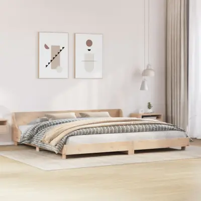 The Living Store Posteljni okvir brez vzmetnice 180x200 cm trdna borovina - Posteljni Okvir