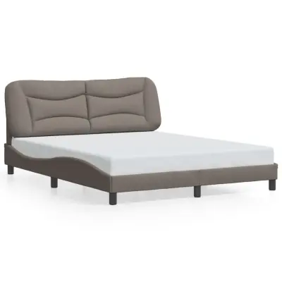 The Living Store Posteljni okvir brez vzmetnice taupe 160x200 cm blago - Posteljni Okvir