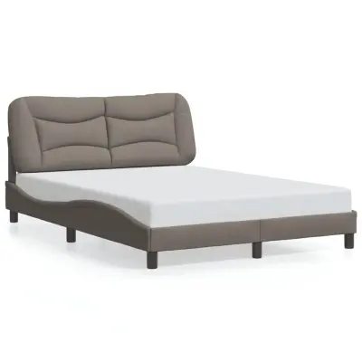 The Living Store Posteljni okvir brez vzmetnice taupe 140x200 cm blago - Posteljni Okvir