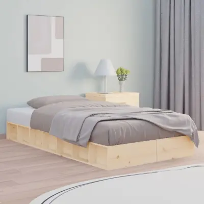 The Living Store Posteljni okvir 100x200 cm trden les - Posteljni Okvir