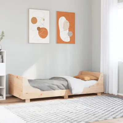 The Living Store Posteljni okvir brez vzmetnice 100x200 cm trdna borovina - Posteljni Okvir